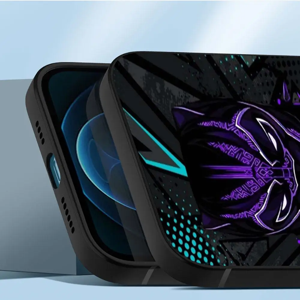 Чехол для телефона Hero Black-PantherS iPhone 15 14 13 12 11 X XR XS XSMAX 8 7 Plus Mini Pro Max мягкий черный чехол