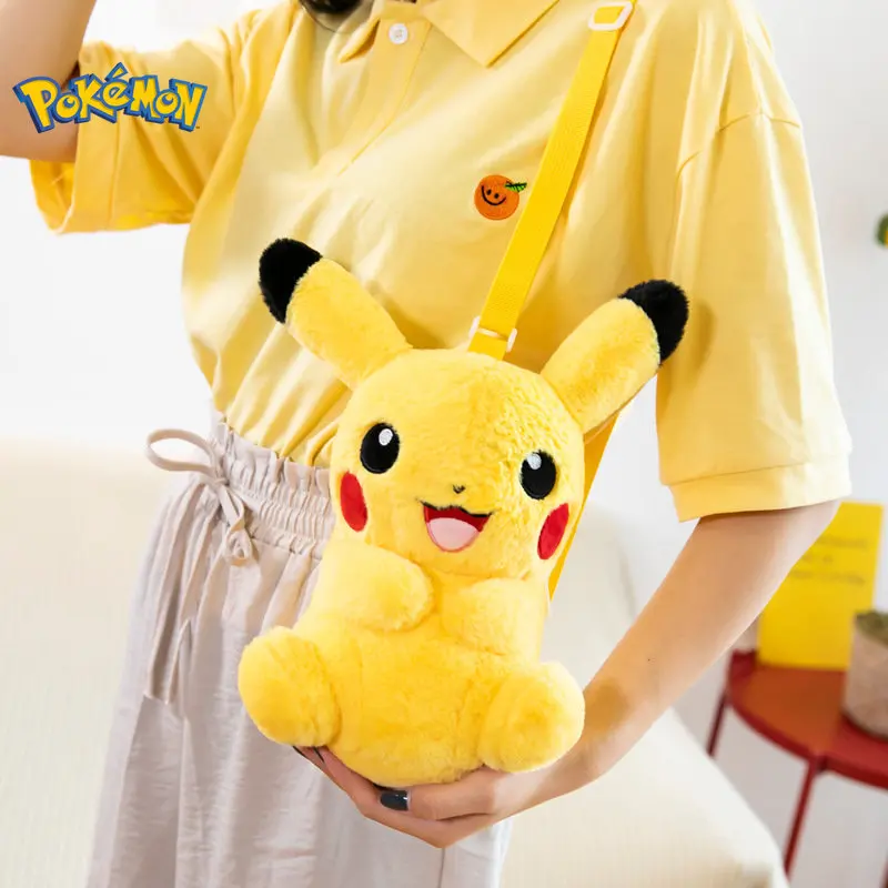 

Pokemon Pikachu Creative Net Red Plush Small Bag Cartoon Backpack Cute Super Cute Girl Heart Gift Birthday Gift Christmas Gift