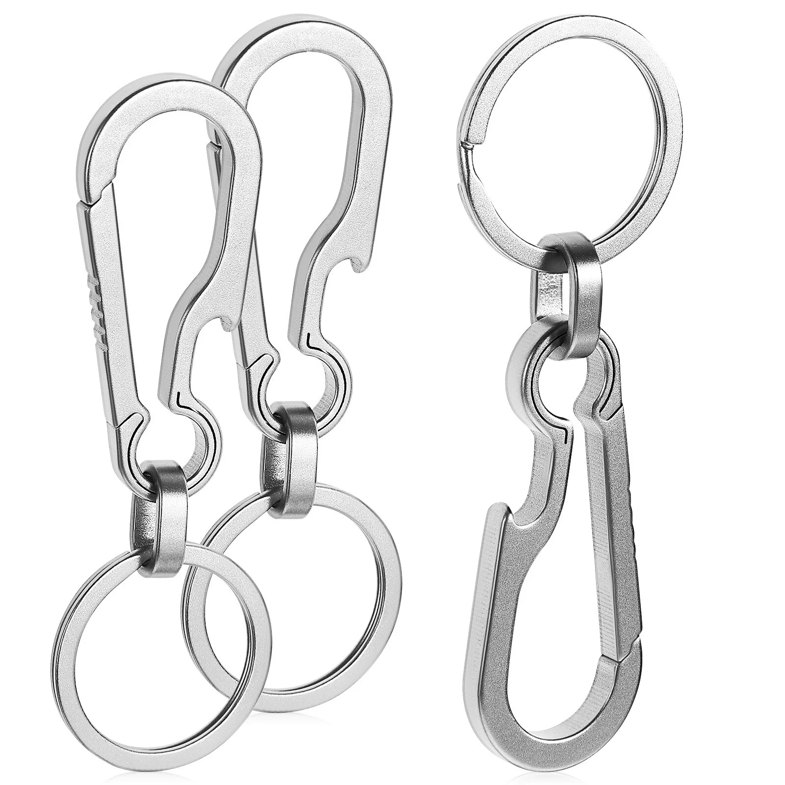 

3 Pcs Key Carabiner Titanium Alloy Pendant Keychains Key Holders Multifunctional Portable Beer Openers Charms Keyrings