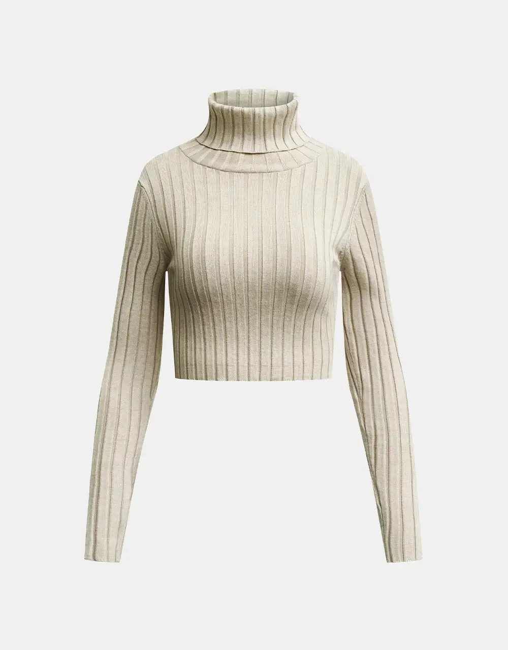 

Standard Sleeve Stand Collar Knitted T-Shirt