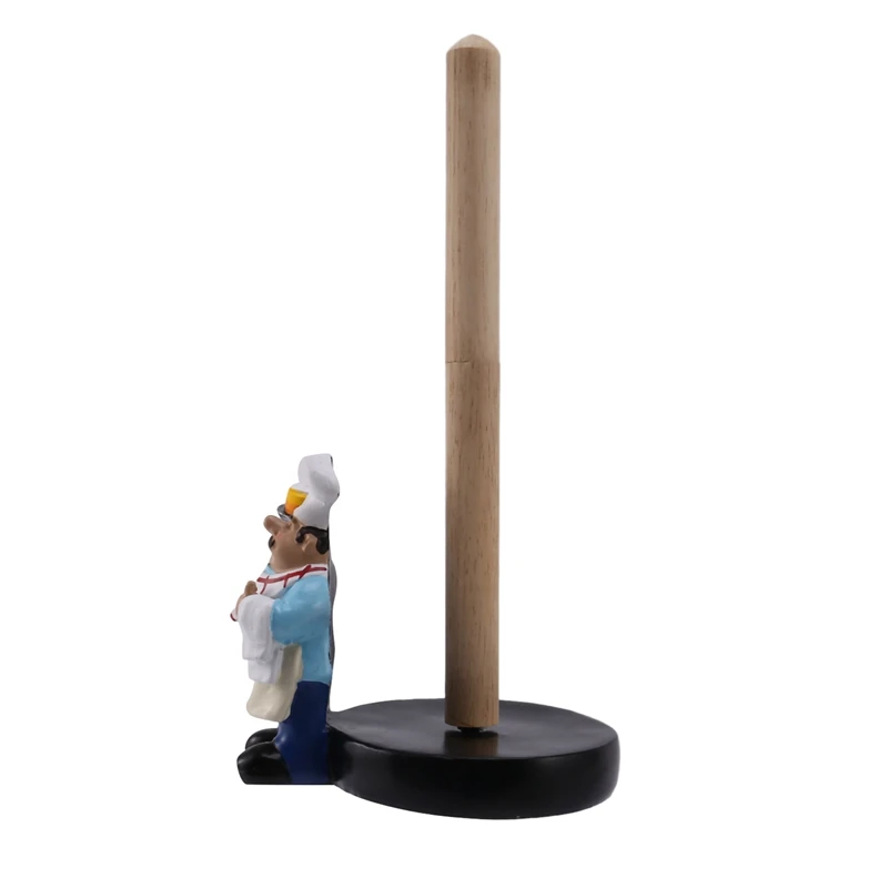 

2X Resin Chef Double-Layer Paper Towel Holder Figurines Creative Home Cake Shop Restaurant Crafts Decoration Ornament B