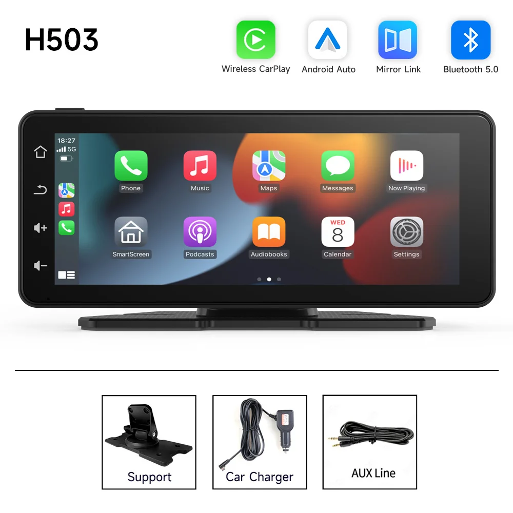 

JIUYIN универсальный автомобильный радиоприемник 6,25-дюймовый мультимедийный навигационный беспроводной Carplay Apple Android Auto с сенсорным экраном музыкальный плеер