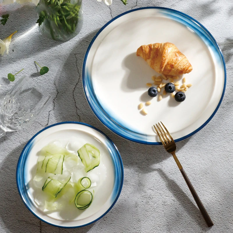 Unbreakable Sushi Flat Dish Tableware Round Bowl 1pcs