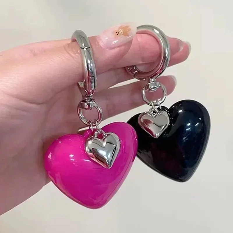 Y2K брелки с большим сердцем для женщин и мужчин универсальные креативные брелоки