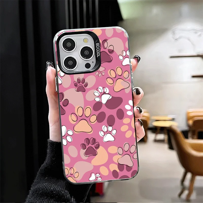 Фото Противоударный чехол для iPhone 17 Air 16 16E 15 Pro Max 14 Plus 13 Mini 12 с милым узором в виде отпечатков собачьих лап, защита от падений №4