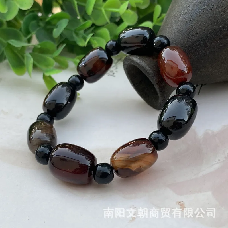 Черный Браслет-ведро из бисера и агата для мужчин Taobao Live Источник: 10 юаней режим