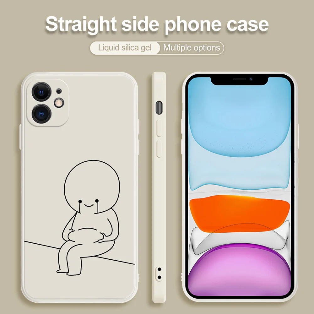 

Original Little Fat Man Pattern Phone Case For IPhone 14 12 11 13 Pro Max Mini X XR XS MAX SE 2022 8 7 Plus 6 6S Plus Cute Cover