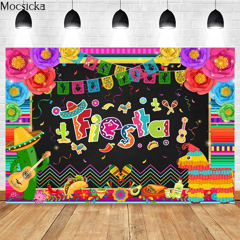 

Mocsicka мексиканский карнавал фотография Фон Тако еда тропический Декор ребенок портрет ребенок душ фотография баннер