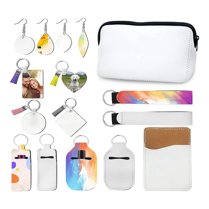 

23 PCS Sublimation Makeup Bag Blank +Thermal Sublimation Blank Product Set White For Upcoming Mothers Day Etc.