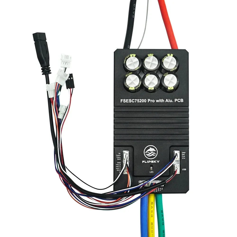 Фото Новый Flipsky 84V FSESC 75200 Pro: высокоточный контроллер на базе VESC с алюминиевой платой для серфбордов, боевых роботов, электровелосипедов и гидрофойлов №3