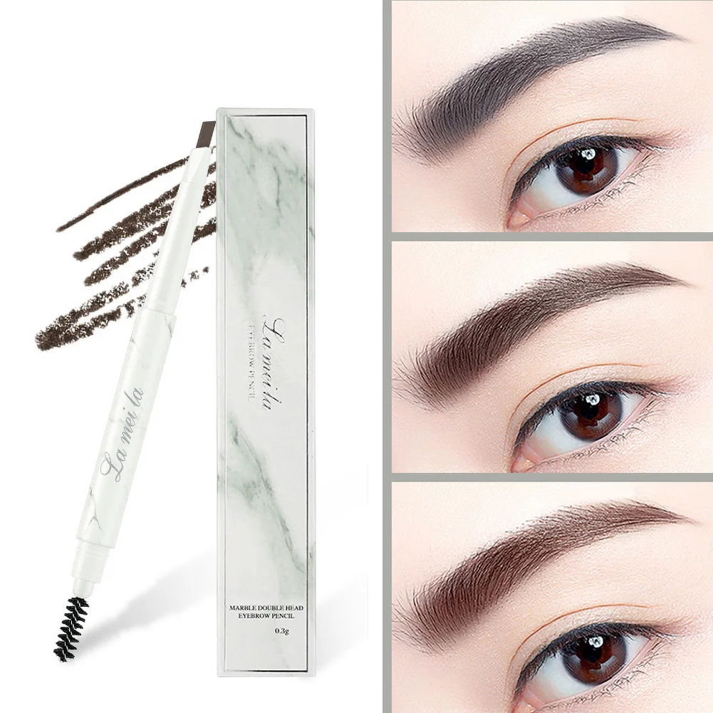 

Ladies Makeup Marble Eyebrow Pencil Waterproof Non-Fade Natural Long-lasting Eyebrow Powder Thrush Double-ended Eyebrow Pencil