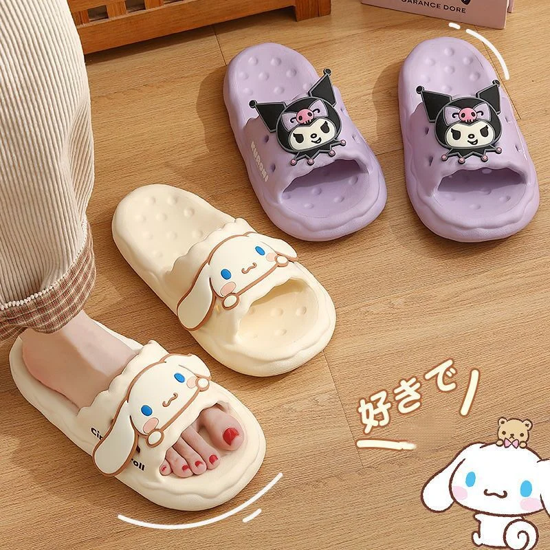 

Sanrio Cinnamoroll Hello Kitty Thick Platform Slippers Home Women's Fashion Soft Sole Eva Sandals Summer Non Slip Flip-Flops