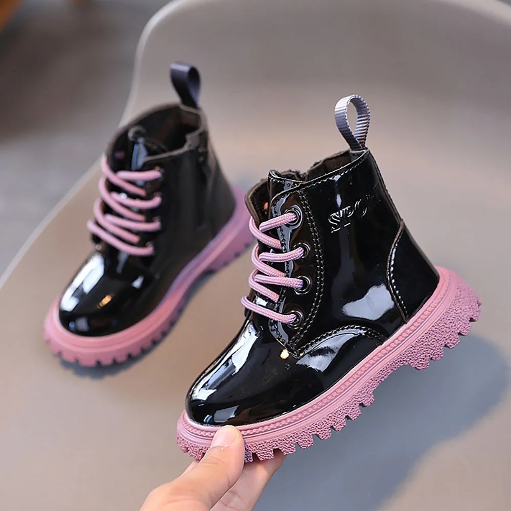 

Autumn Martin Boots For Girls Korean Style Trend Fashion Princess Footwear Ergonomics Soft-soled Party Early Winter Shoes