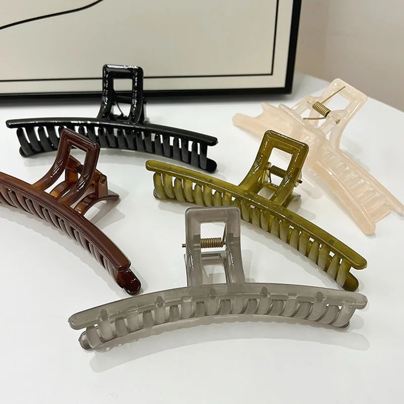 

Кофейный/черный акриловый зажим для волос, корейский стиль, аксессуары для волос