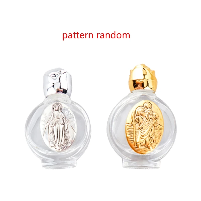 

Empty Holy Water Bottle with Lid Clear Glass Organizer Praying Supplies for Home Church Christian Baptism Gift Drop Shipping