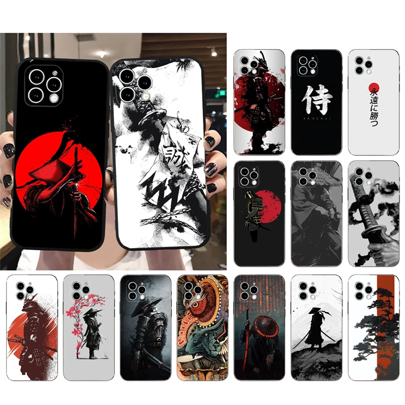 

Phone Case For iphone 14 Pro Max 13 12 11 Pro Max XS XR X 12mini 7 8 Plus SE Japanese samurai style Case Funda