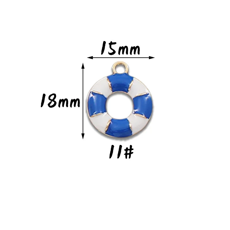 10 шт./лот якорь спасательный круг руль парусник маяк эмалированные подвески для