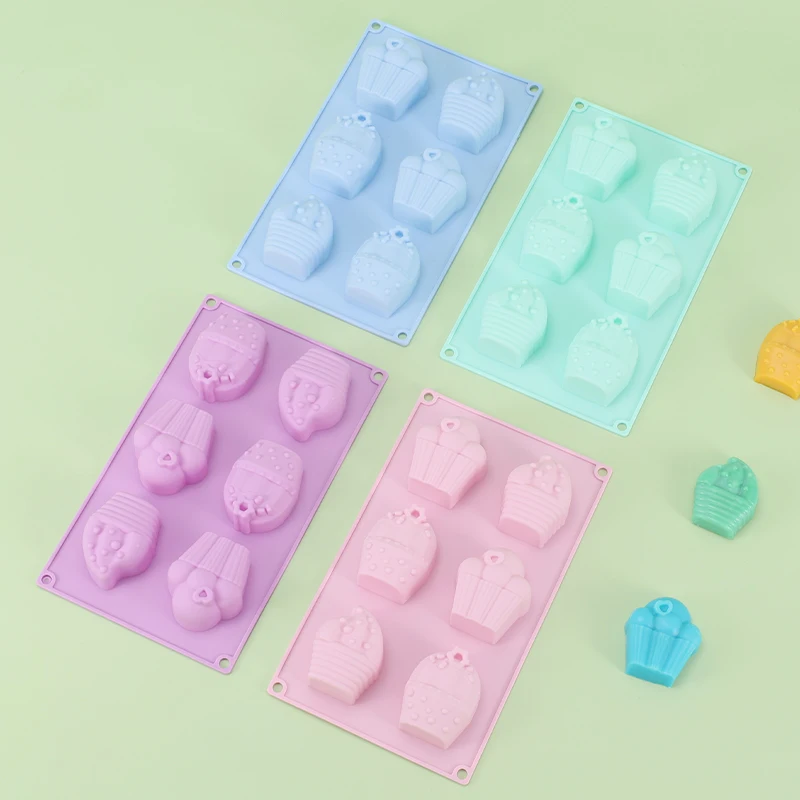 

6 Hole Ice Cream Silicone Baking Mold Cake Cookie Chocolate Mousse Toast Gummy Bread Candy Pudding Pastry Soap Making Tool