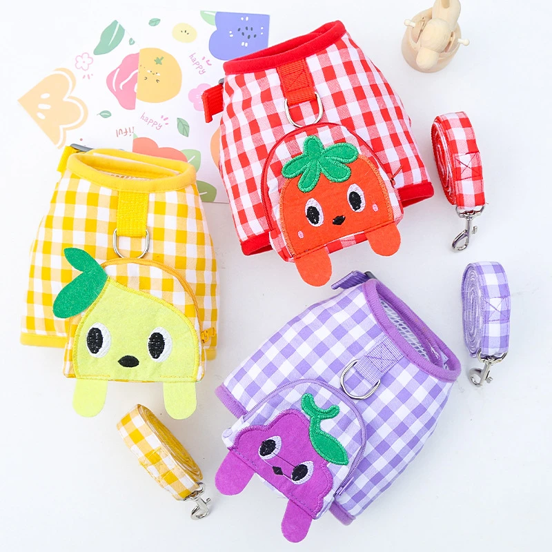 

Поводок для собак и кошек, воздухопроницаемая шлейка с сумкой, жилет для щенков, подходит для прогулок с чихуахуа, французским бульдогом