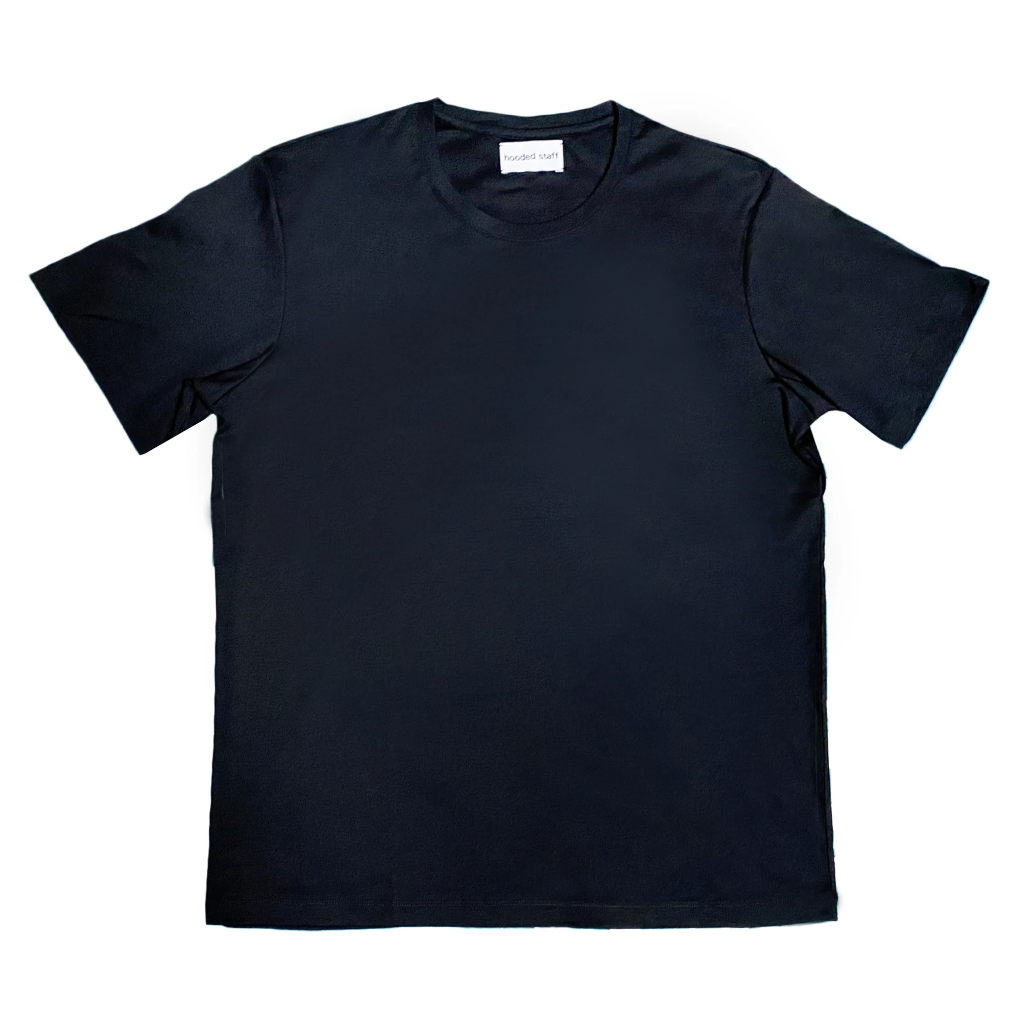 

Мужская шелковая хлопковая футболка с коротким рукавом, летняя одежда, мужская черная мерсеризованная футболка, Базовая рубашка чистого черного цвета