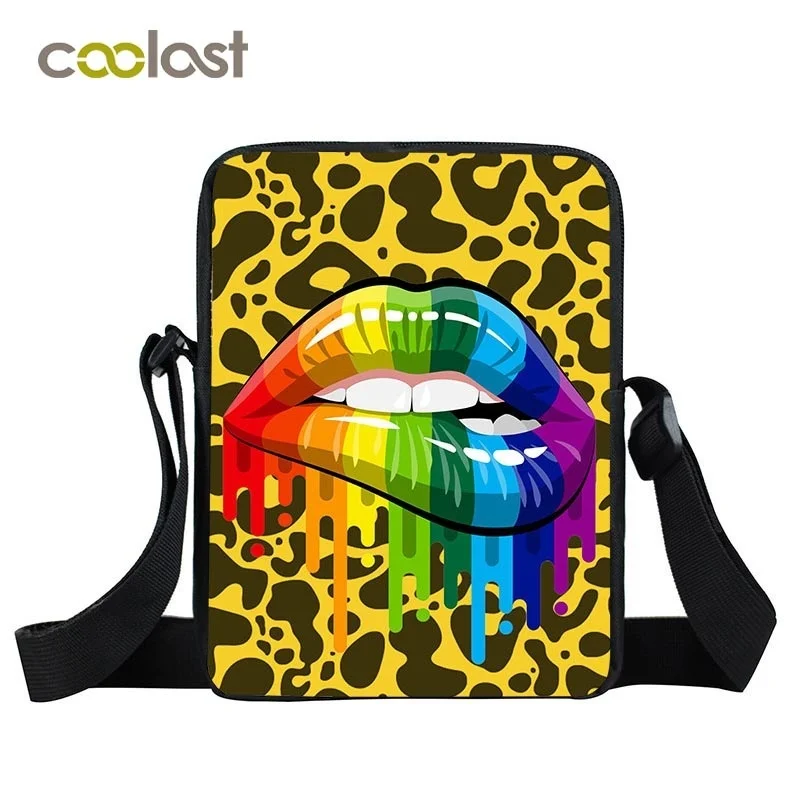 

Big Red Lips Women Messenger Bag Sacoche Homme Casual Clutch Handbag Fashion Girl Shoulder Bag Hip Hop Bags for Girls
