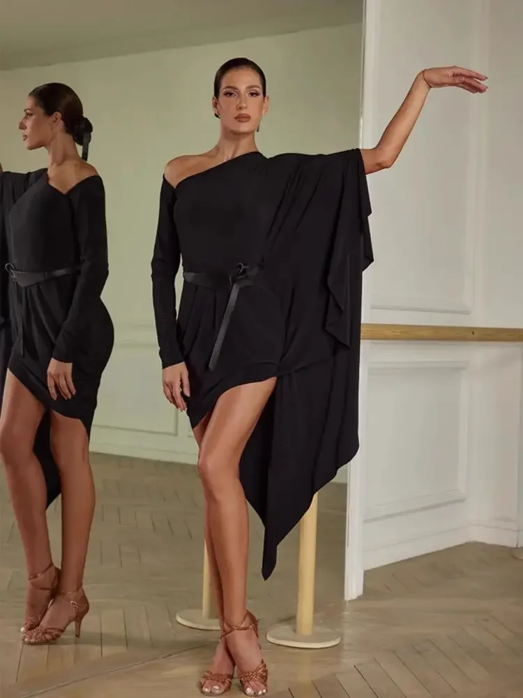 Платье Moda из хрустального хлопка для латиноамериканских танцев