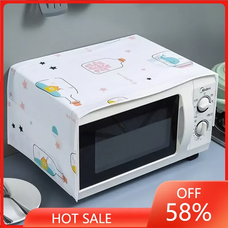 

Waterproof Microwave Oven Covers Grease Proofing Storage Bag Double Pockets Dust Covers Microwave Oven Hood Kitchen Accessories