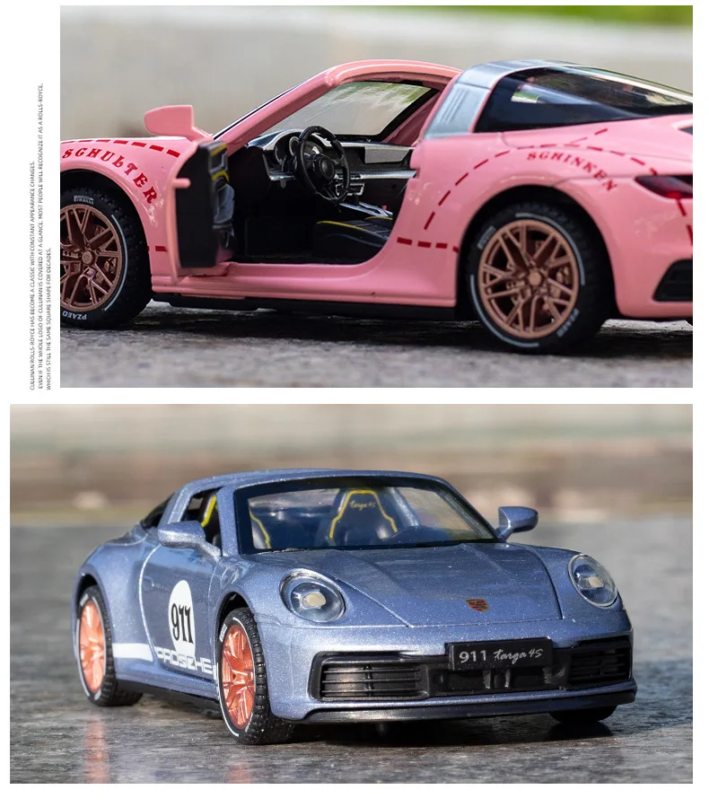 Модель литая автомобиля Porsche 2022 1:32, миниатюрная модель автомобиля из сплава, Тарга, трансформер, суперкар для детей, подарок, Металлическая м... (art.: 3920be290fcc5) - 3920be290fcc5