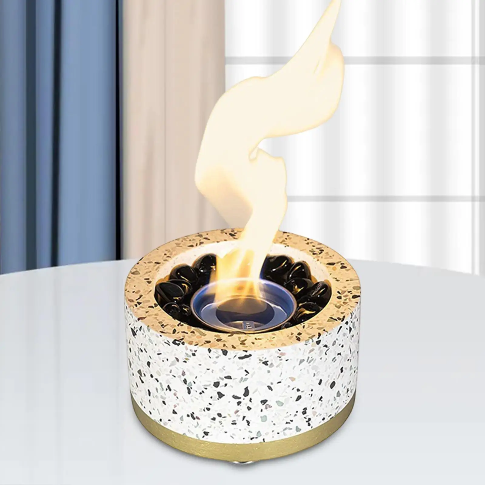 

Portable Tabletop Alcohol Fireplace Smokeless Long Burning Fire Pit Bowl for Dining Room Verandas Camping Home Decor