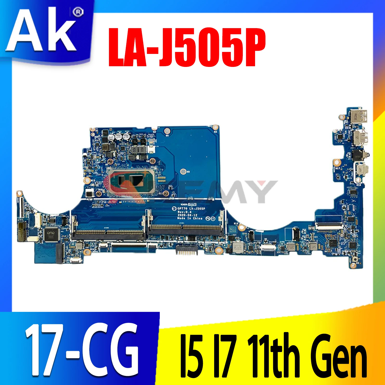 

GPT70 LA-J505P M15200-601 для HP ENVY 17-CG 17M-CG ноутбука, системная плата, I7-1165G 7 CPU