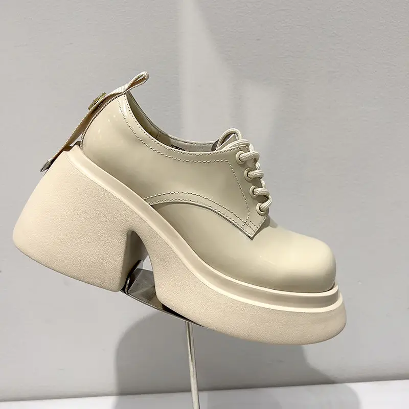 

Online Red Single Shoes Women's Mary Jane Shoes 2023 Spring New Fashion Increase Retro Thick Sole British Small Leather Shoes