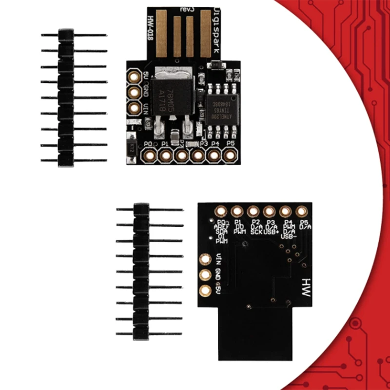 5 шт. Attiny85 Digispark светодиодный 2c LED Rev.3 Kickstarter в IIC SPI USB макетная плата 6 I/O контактов