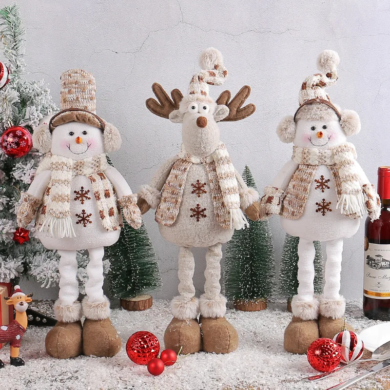 

Big Size Christmas Snowman Long Legs Plush Doll Xmas Tree Ornament 2023 Christmas Decoration For Home Noel Navidad New Year Gift