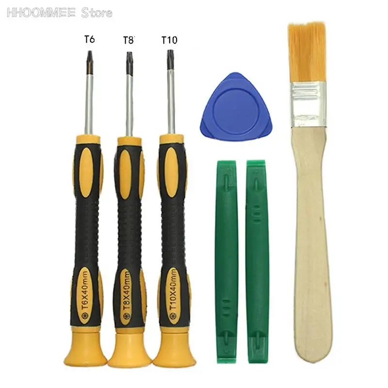 

T8H T10H Screwdriver Tool Kit with Prying Tool and Cleaning Brush Repair PS3 PS4 Controller
