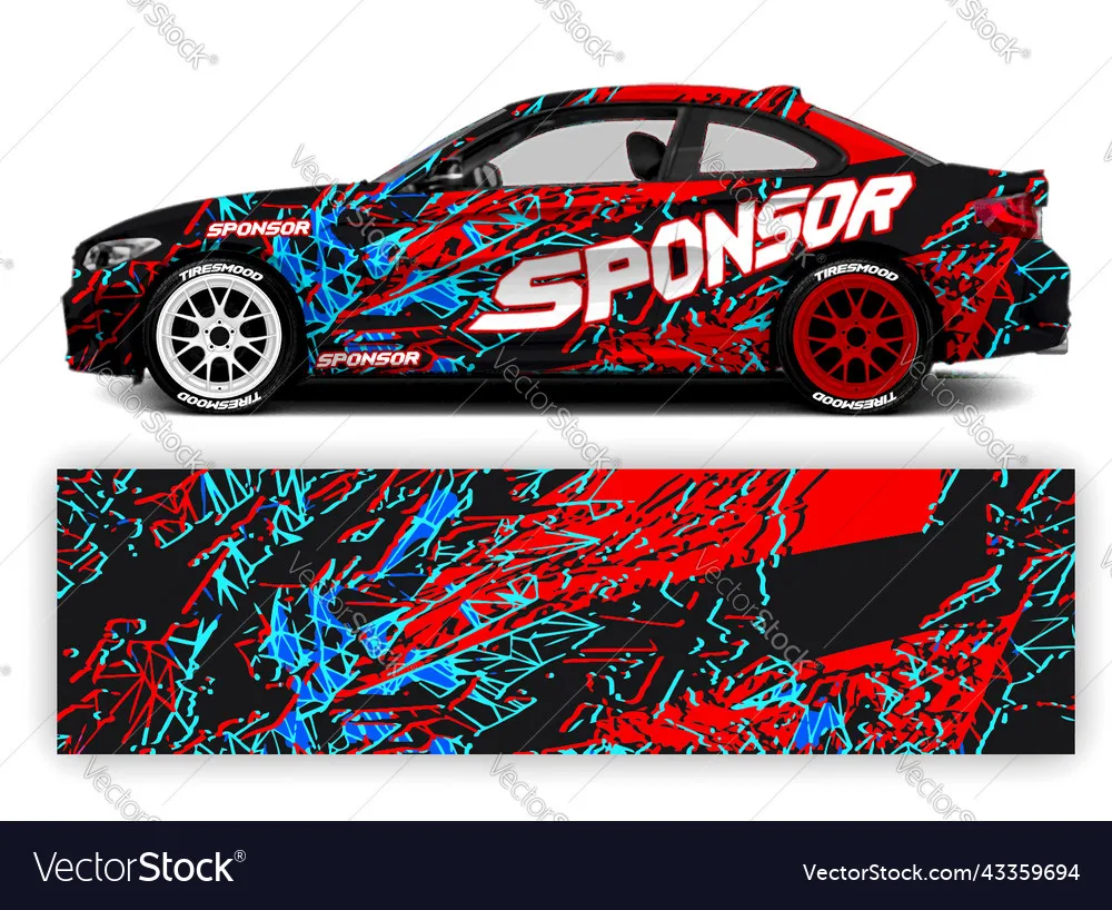 

Abstract Full Body Racing Car Graphic Decal Vinyl Wrap Car Full Wrap Sticker Decorative Car Decal Length 400cm Width 100cm