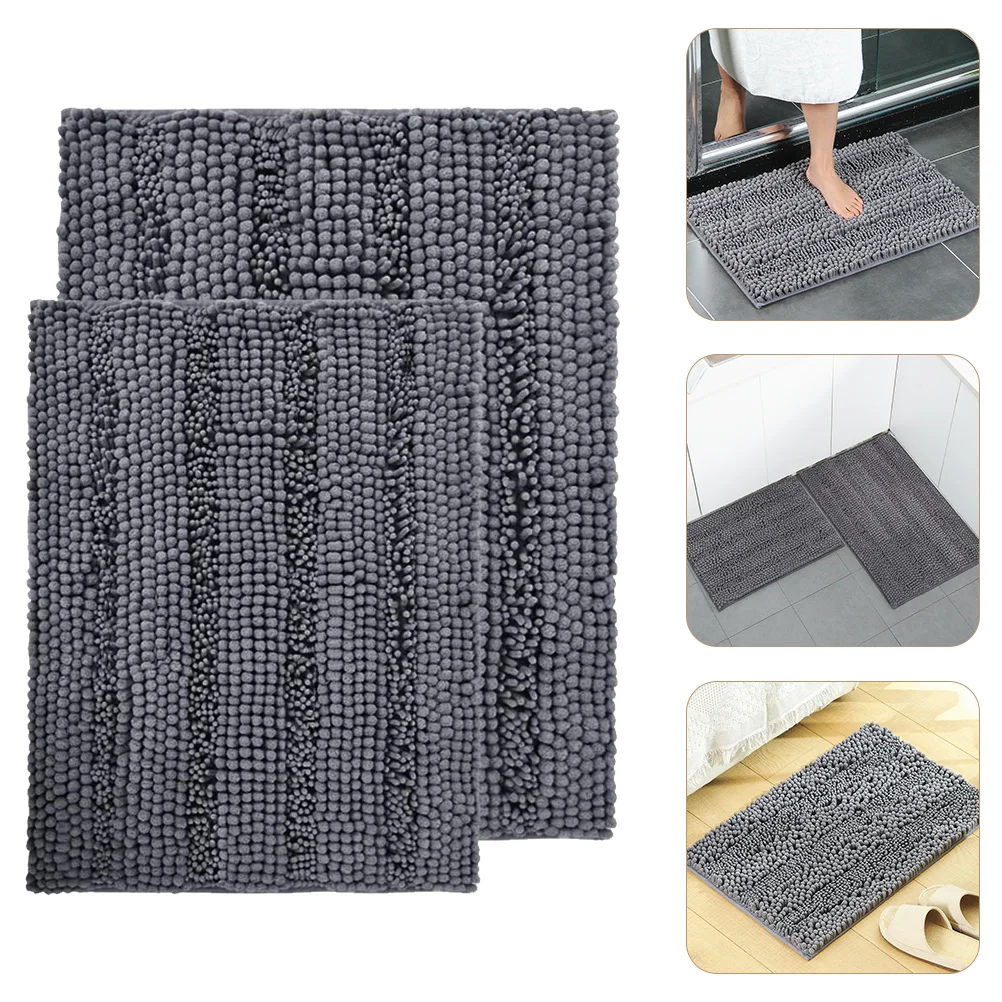 

2 Pcs Non-slip Floor Mat Bathroom Mat Practical Door Pad Wear-resistant Ground Mat