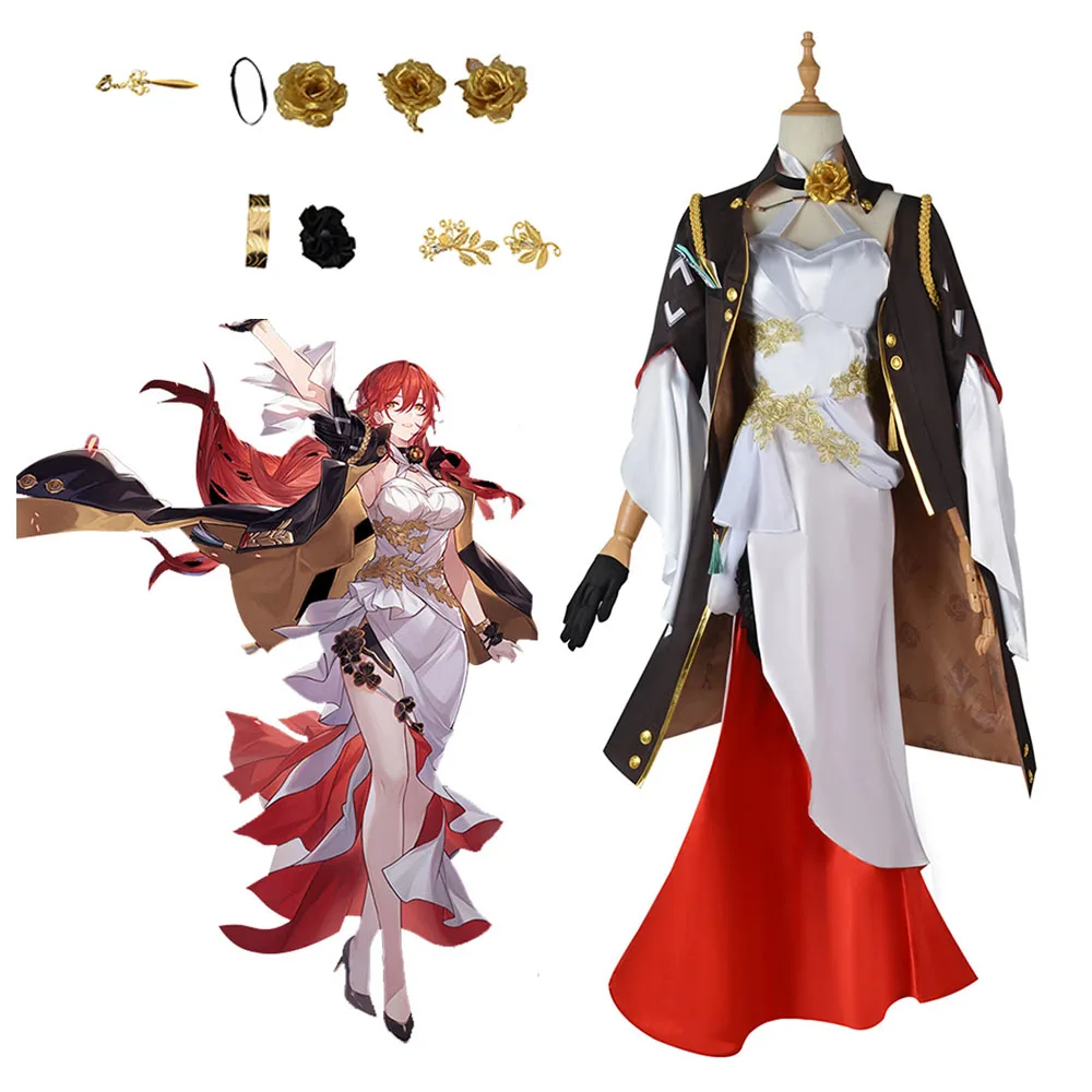 

Костюм для косплея игры Honkai Himeko, пальто, платье, комплект, фантазия, Женский костюм для Хэллоуина, карнавала, фотосессия