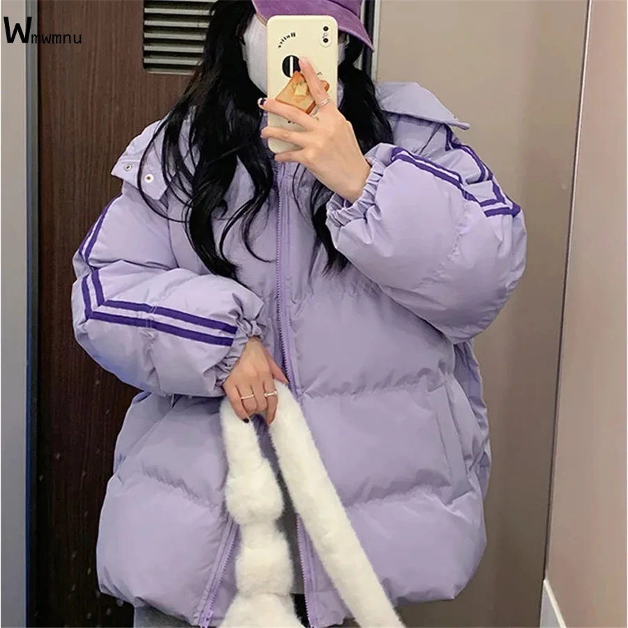

Warm Coat Loose Parkas Bread Sobretudo Basic Solid Outwear Casual Korean Top Winter Thick Hooded Cotton Padded Women Jacket