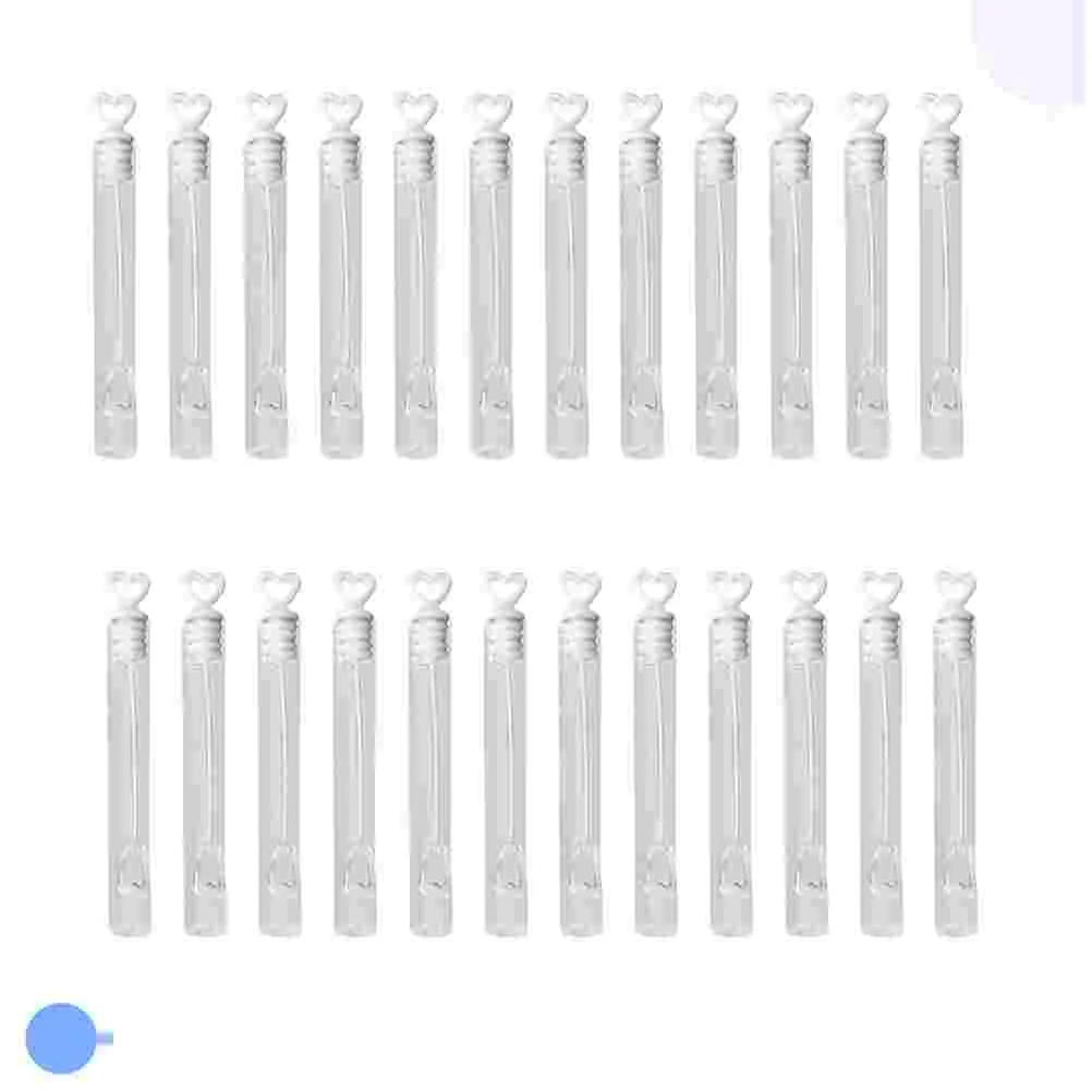 

24 Pcs Bottles Love Heart Wand Tube Test Soap Liquid Bubber Stick Water Bubble Empty