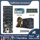 Добывающая материнская плата ETH BTC S37 D37 T37, 8 GPU, основная плата с ЦП, криптовалют, BTC, резервная добывающая плата, добывающая плата с блоком питания 2000 Вт
