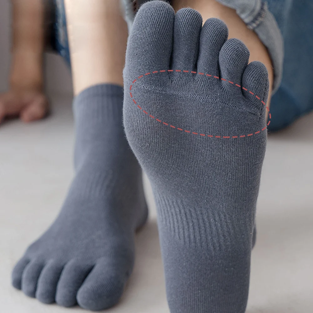 

1Pairs/Lot High Quality Men's Five Toe Socks Set Spring Winter Business Black Short Socks for Male Big Size