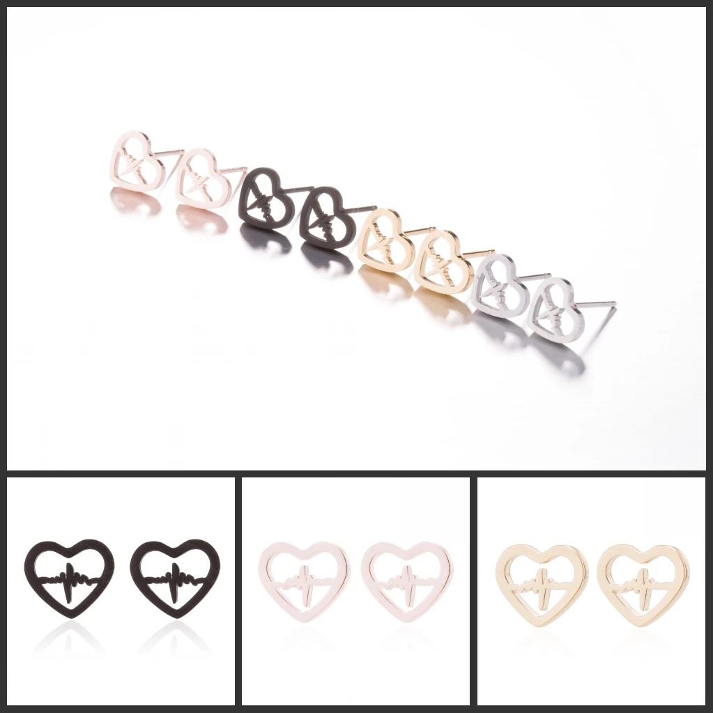

Girls' Heart Shaped Fashion Stainless Steel Earrings Classic Simple Women'S Earrings 2022 Jewelry Wedding New Earrings