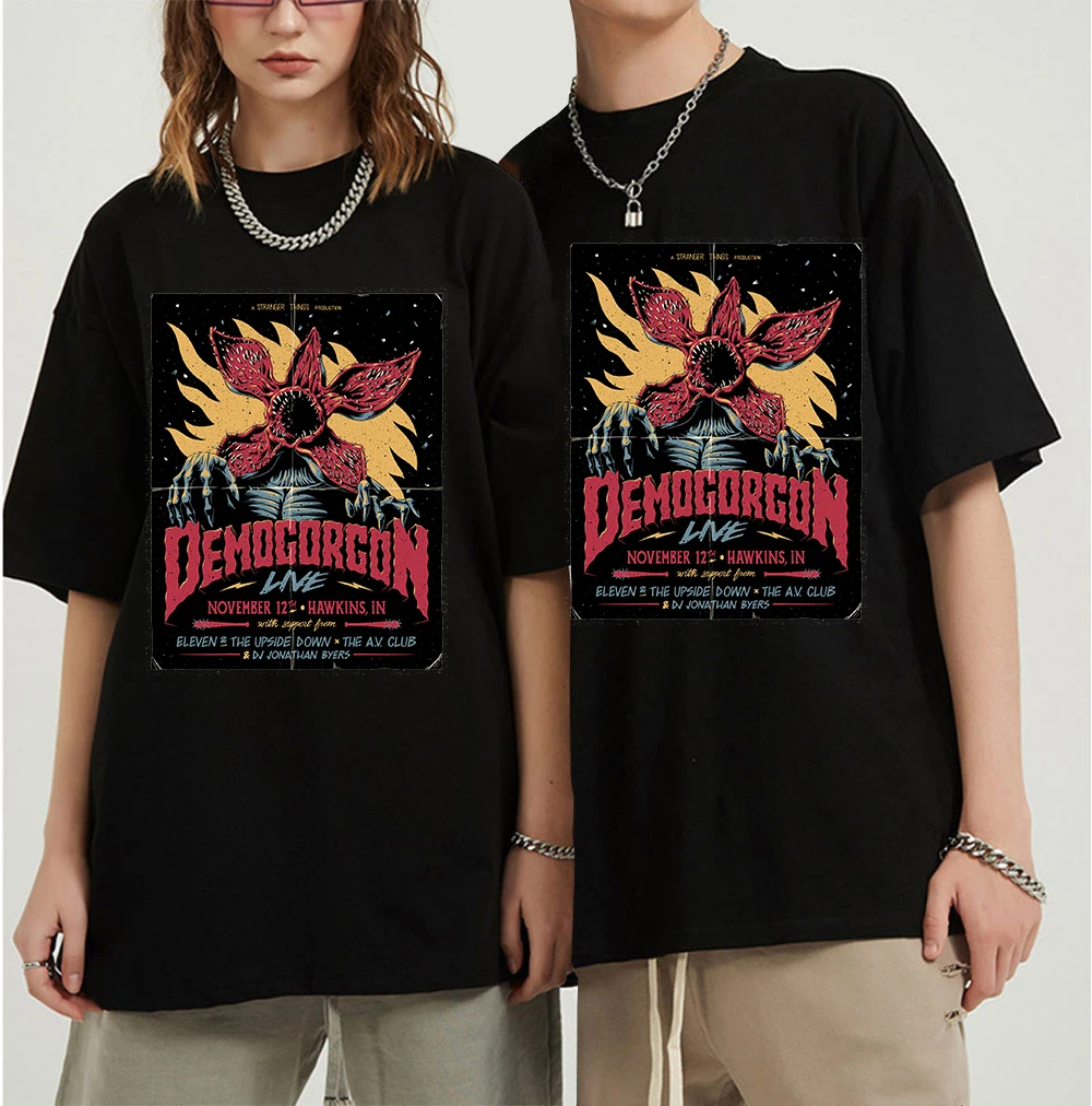 

Stranger Things Eddie Munson The Demogorgon T Shirt Cannibal Flower Monster Print T-shirts Summer Casual Tee Shirt Unisex