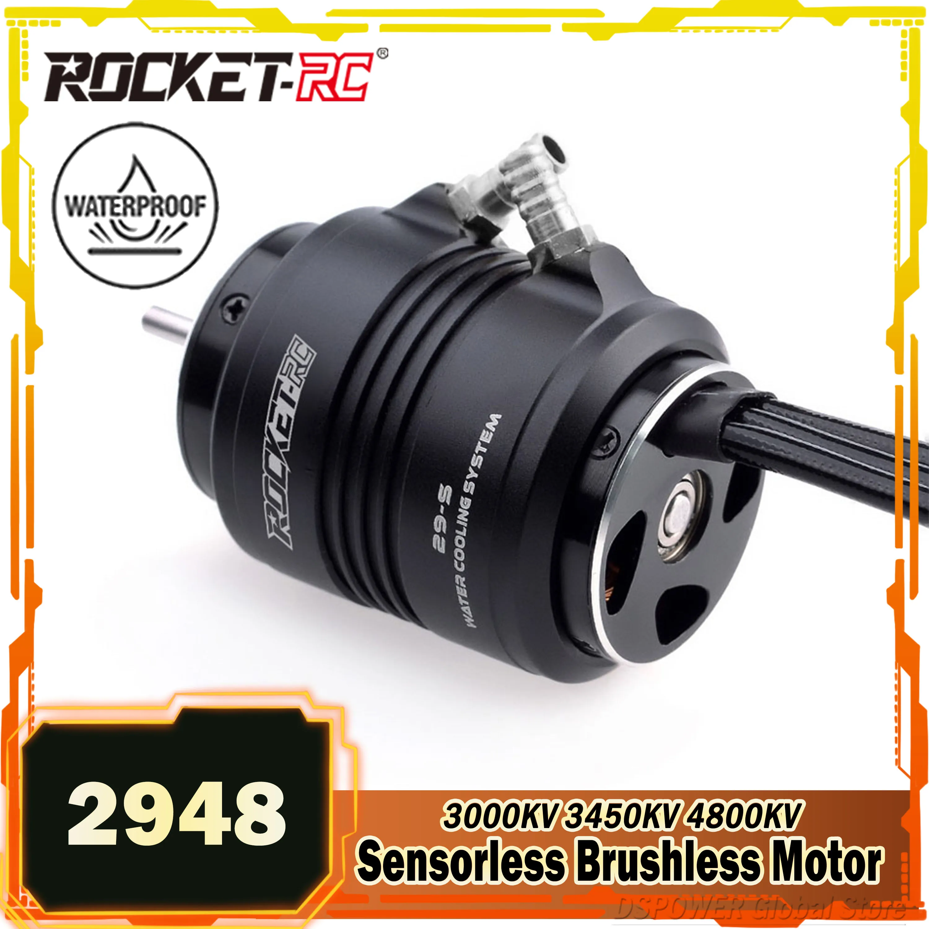 Rocket-RC 2948 3000KV 3450KV 4800KV Водонепроницаемый бесщеточный двигатель 3 175 мм с водяным