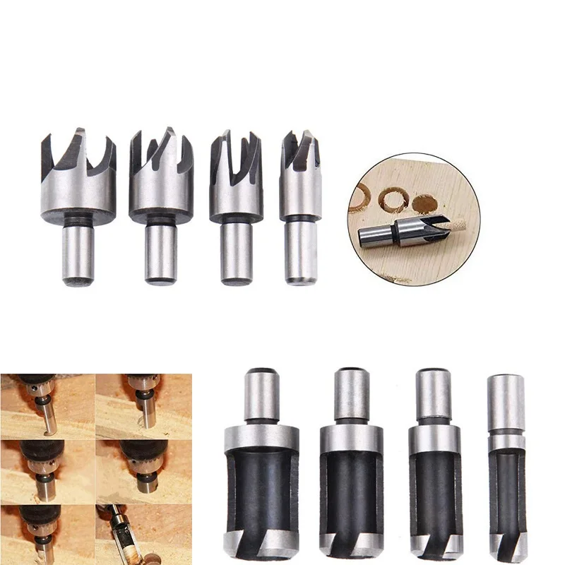 

8Pcs Cork Drill Bit Carbon Steel Cork Knife Set Tool Cylinder Claw Type Round Wood Tenon Drill Woodworking Hole Opener