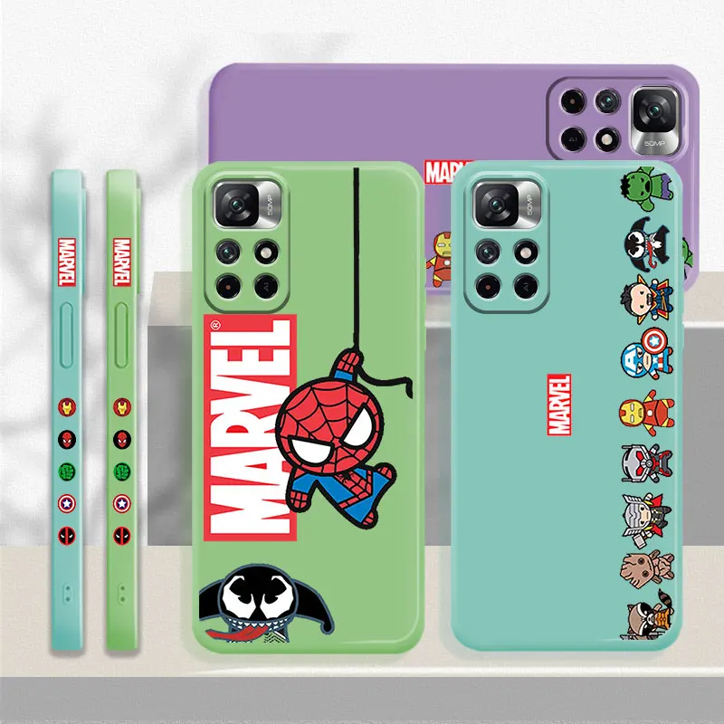 

Marvel Avenger Venom Spiderman Liquid Candy Phone Case For Xiaomi Redmi Note 11 11T 9 9S 8 10 Pro 9t 9A 9C 10C K40 Shell Capa