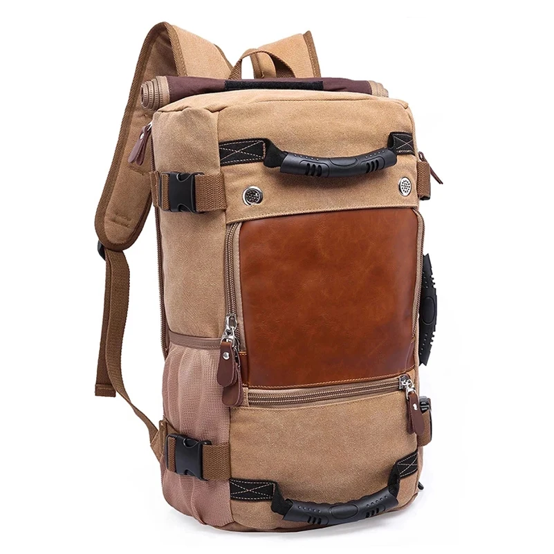 

Холщовый рюкзак для мужчин и женщин, Вместительная дорожная сумка для компьютера, водонепроницаемый ранец на плечо