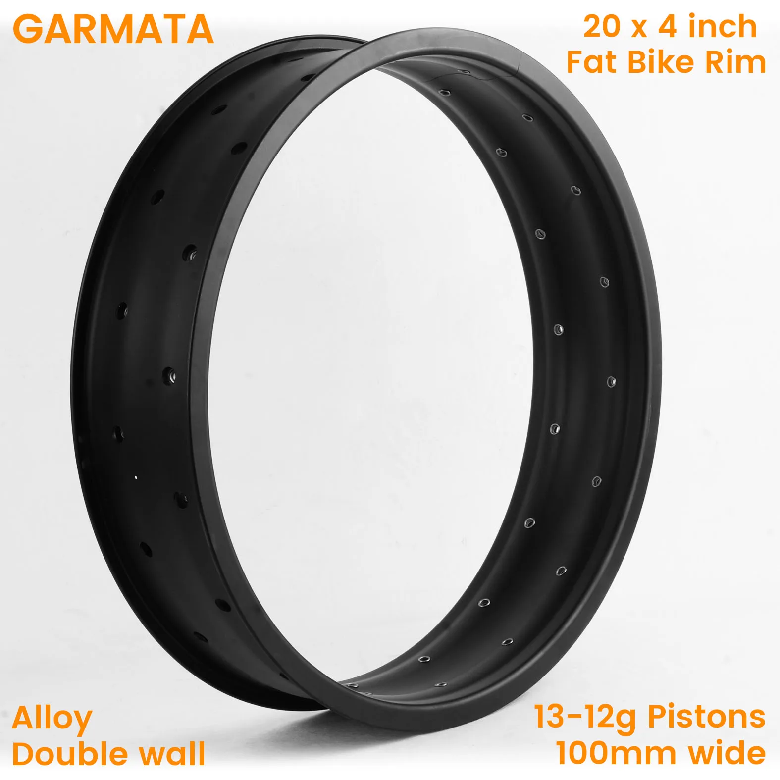 20 x 4 inch Fat Bike Rim/Alloy/Double wall/13-12g Pistons/100mm wide