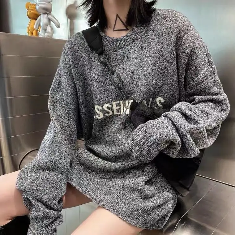 

High Street Top Quality ESSENTIALS Knitted Sweater Men Women 1:1 Autumn Winter Casual Oversize Jumper Men's Pullovers