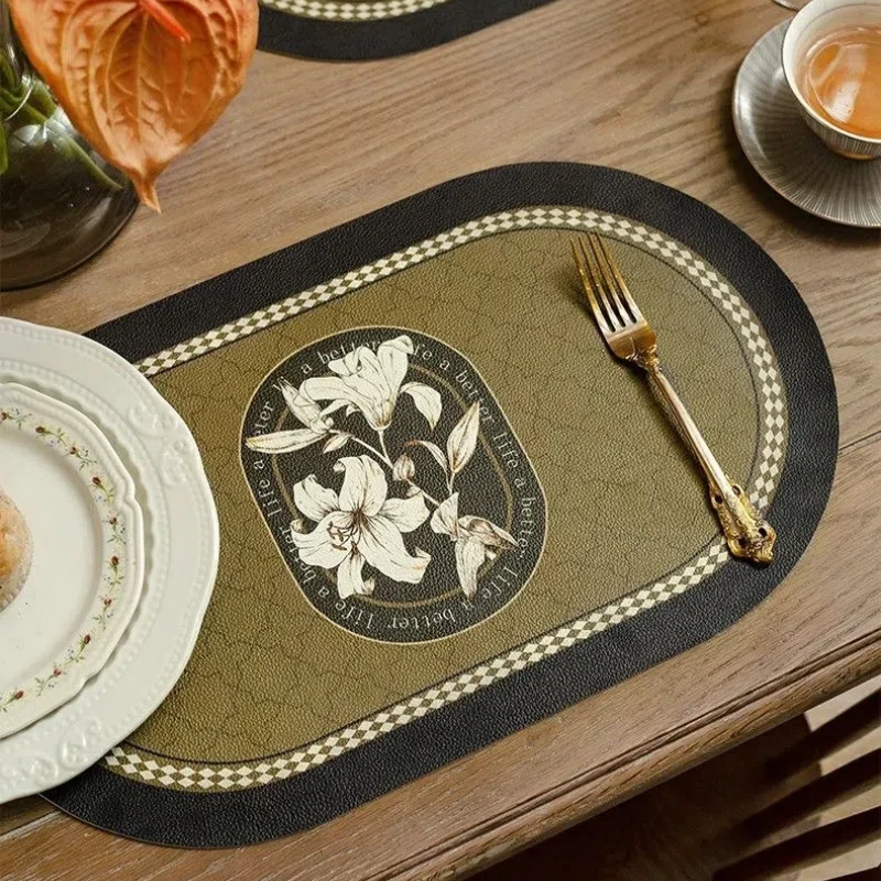 LAYRUSSI Европейский кожаный коврик для стола в стиле ретро креативный